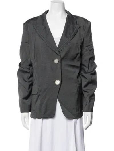 Pre-owned Marina Rinaldi Virgin Wool Blazer W/ Tags In Grey