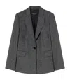 Marina Rinaldi Virgin-wool Blend Nolana Blazer In Gray