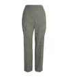 MARINA RINALDI VIRGIN WOOL CHECK STRAIGHT TROUSERS