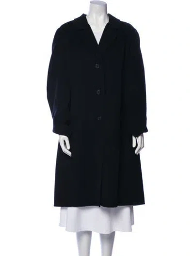 Pre-owned Marina Rinaldi Virgin Wool Coat In Black