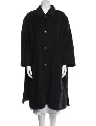 Pre-owned Marina Rinaldi Virgin Wool Coat In Black