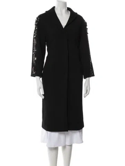 Pre-owned Marina Rinaldi Virgin Wool Coat In Black