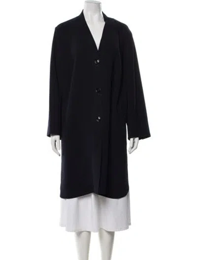 Pre-owned Marina Rinaldi Virgin Wool Coat In Blue