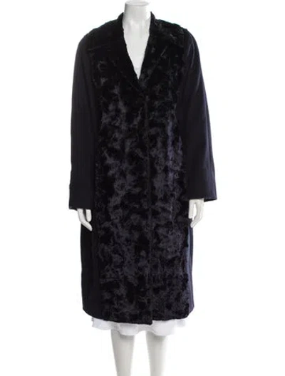 Pre-owned Marina Rinaldi Virgin Wool Coat In Blue