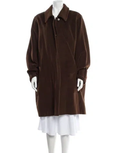 Pre-owned Marina Rinaldi Virgin Wool Coat In Brown