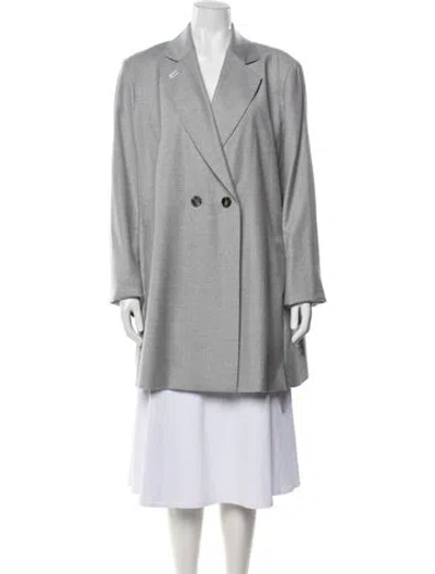 Pre-owned Marina Rinaldi Virgin Wool Coat In Grey