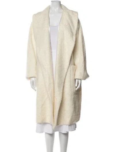 Pre-owned Marina Rinaldi Virgin Wool Coat In Neutrals