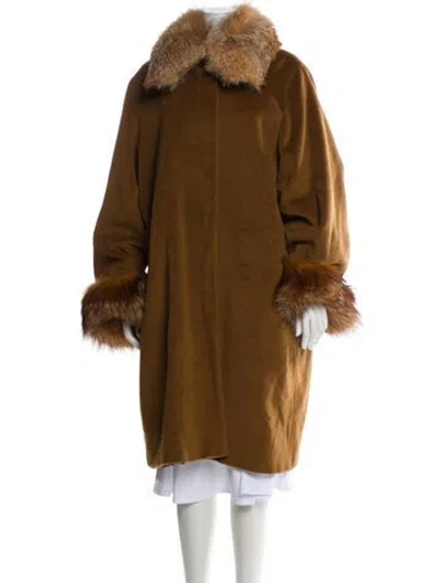 Pre-owned Marina Rinaldi Virgin Wool Coat In Neutrals