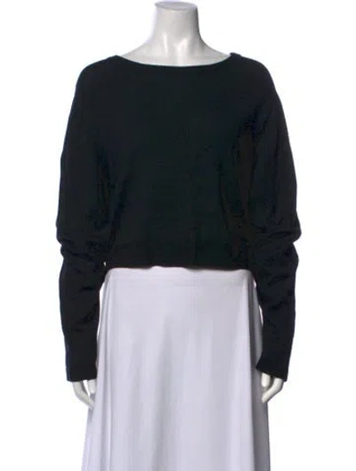 Pre-owned Marina Rinaldi Virgin Wool Crew Neck Sweater In Blue