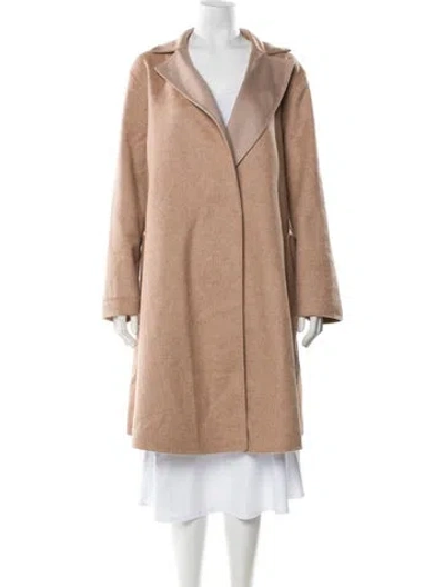 Pre-owned Marina Rinaldi Virgin Wool Faux Fur Coat In Neutral
