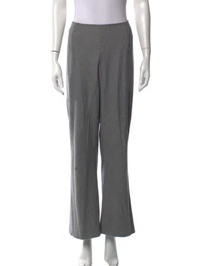 Pre-owned Marina Rinaldi Virgin Wool Flared Pants In Gray
