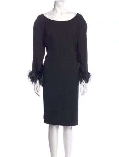 Pre-owned Marina Rinaldi Virgin Wool Knee-length Dress In Blue