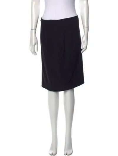 Pre-owned Marina Rinaldi Virgin Wool Knee-length Skirt In Black