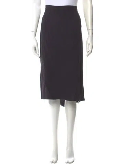 Pre-owned Marina Rinaldi Virgin Wool Knee-length Skirt In Gray