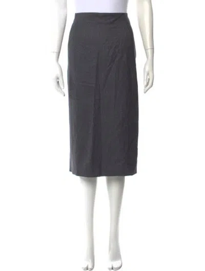 Pre-owned Marina Rinaldi Virgin Wool Knee-length Skirt In Gray