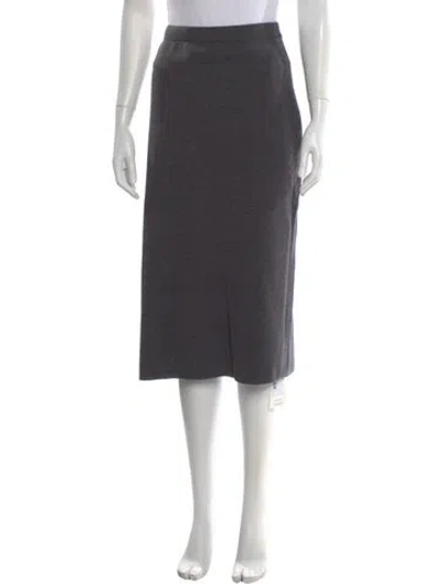Pre-owned Marina Rinaldi Virgin Wool Knee-length Skirt In Grey