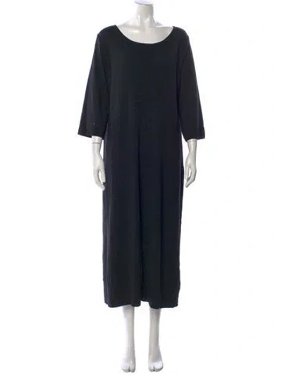 Pre-owned Marina Rinaldi Virgin Wool Long Dress In Blue