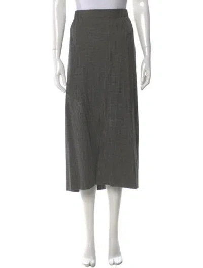 Pre-owned Marina Rinaldi Virgin Wool Midi Length Skirt In Gray