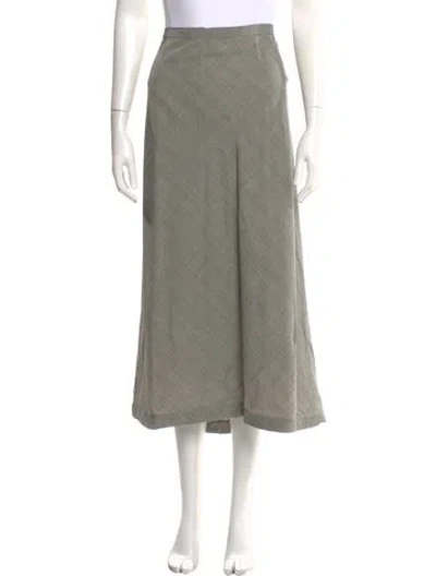 Pre-owned Marina Rinaldi Virgin Wool Midi Length Skirt In Gray