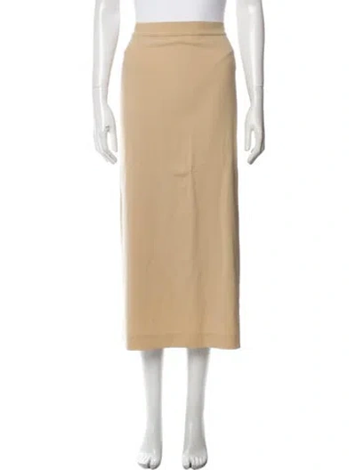 Pre-owned Marina Rinaldi Virgin Wool Midi Length Skirt In Neutral