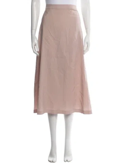 Pre-owned Marina Rinaldi Virgin Wool Midi Length Skirt In Neutrals/pink