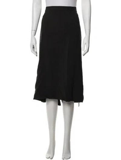 Pre-owned Marina Rinaldi Virgin Wool Midi Length Skirt W/ Tags In Black