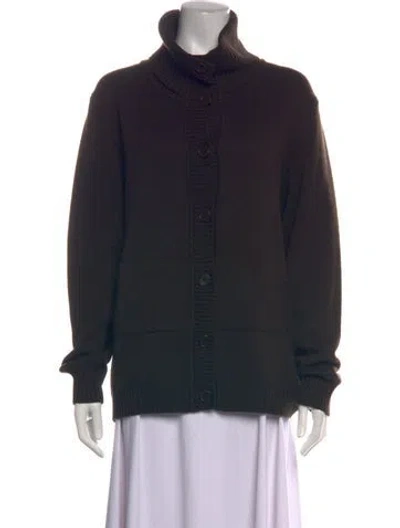 Pre-owned Marina Rinaldi Virgin Wool Mock Neck Sweater In Black