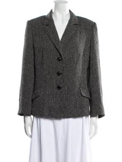 Pre-owned Marina Rinaldi Virgin Wool Printed Blazer In Multi