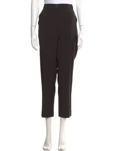 Pre-owned Marina Rinaldi Virgin Wool Straight Leg Pants In Black