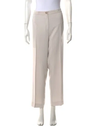 Pre-owned Marina Rinaldi Virgin Wool Straight Leg Pants In Neutral