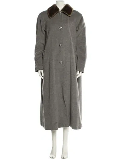 Pre-owned Marina Rinaldi Virgin Wool Trench Coat In Gray