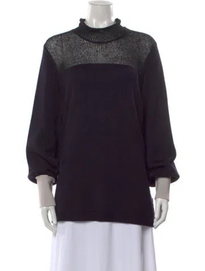 Pre-owned Marina Rinaldi Virgin Wool Turtleneck Sweater In Purple
