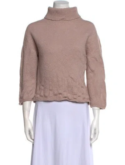 Pre-owned Marina Rinaldi Virgin Wool Turtleneck Sweater W/ Tags In Pink