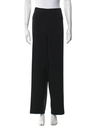 Pre-owned Marina Rinaldi Virgin Wool Wide Leg Pants In Black