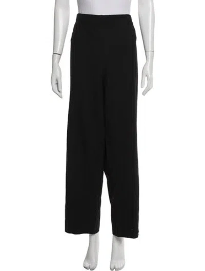 Pre-owned Marina Rinaldi Virgin Wool Wide Leg Pants In Black