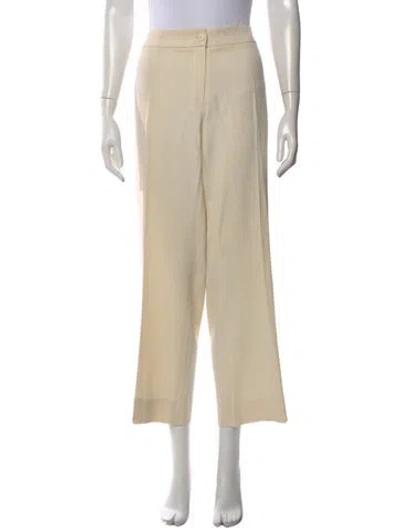 Pre-owned Marina Rinaldi Virgin Wool Wide Leg Pants In Neutral