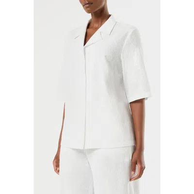 Marina Rinaldi Visino Embroidered Linen & Cotton Camp Shirt In White