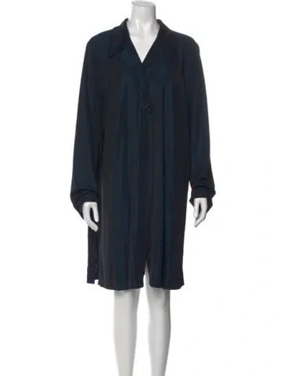 Pre-owned Marina Rinaldi V-neck Knee-length Dress In Blue