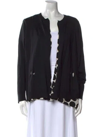 Pre-owned Marina Rinaldi V-neck Long Sleeve Blouse In Black