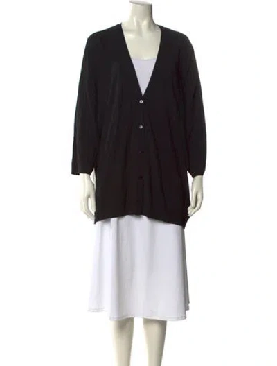 Pre-owned Marina Rinaldi V-neck Sweater In Black