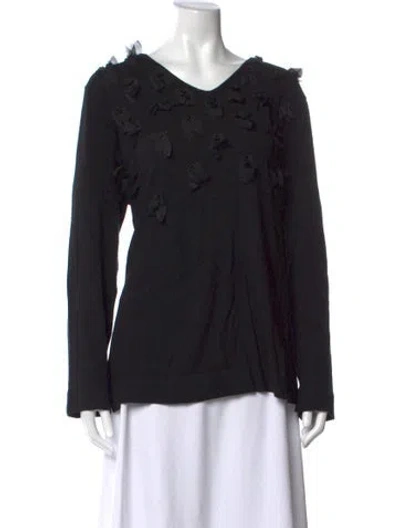 Pre-owned Marina Rinaldi V-neck Sweater In Black