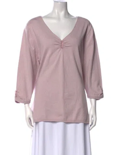 Pre-owned Marina Rinaldi V-neck Sweater In Pink
