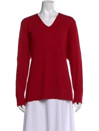 Pre-owned Marina Rinaldi V-neck Sweater In Red