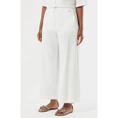 Marina Rinaldi Vonirica Belted Linen & Cotton Wide Leg Pants In White
