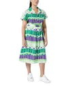 Marina Rinaldi Voyage 2a Uscita Calca Printed Lapel Dress In White