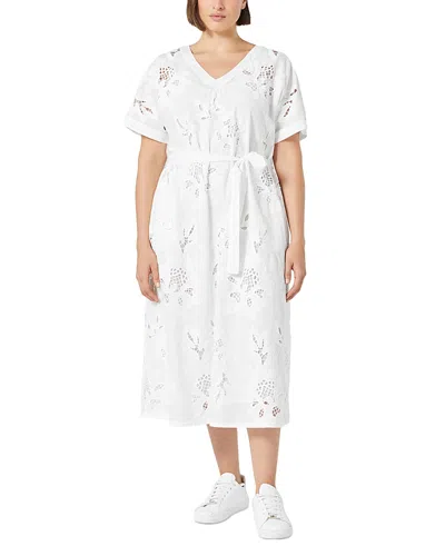MARINA RINALDI VOYAGE 2A USCITA MICAELA FLORAL EMBROIDERED DRESS