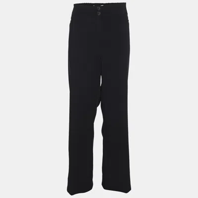 Pre-owned Marina Rinaldi Voyage By  Navy Blue Nylon Trousers L