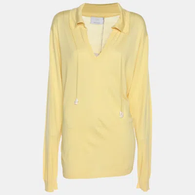 Pre-owned Marina Rinaldi Voyage By  Yellow Knit T-shirt Xl