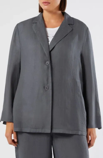 Marina Rinaldi Vozioso Ramie Jacket In Gray