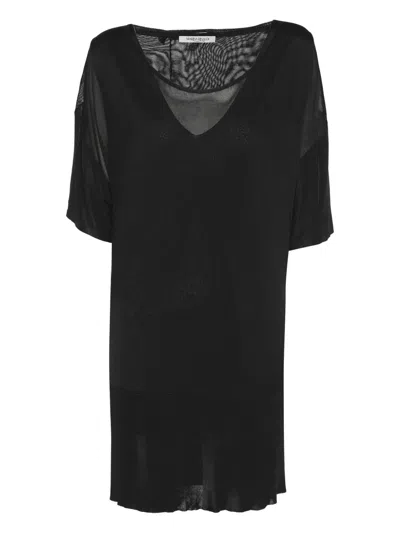 Pre-owned Marina Rinaldi V-neck T-shirt In Black